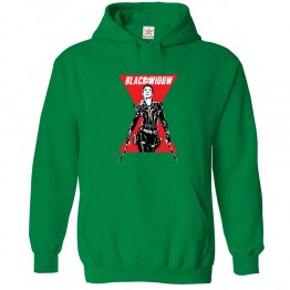 Widow Female Super Hero in Black Fan Hoodie